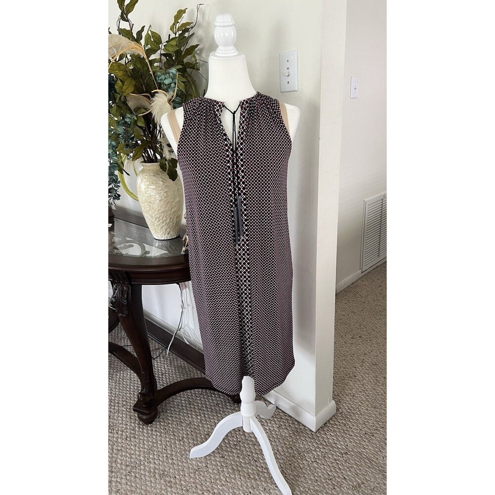Michael Kors Sleeveless Shift Dress XS New With Tags Garnet Geometric Basics